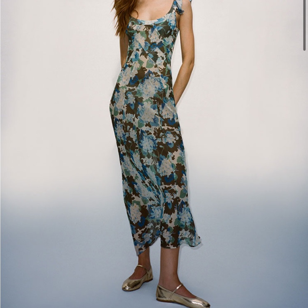 Realisation Par Lila Dress in Blue Hydrangea NWOT